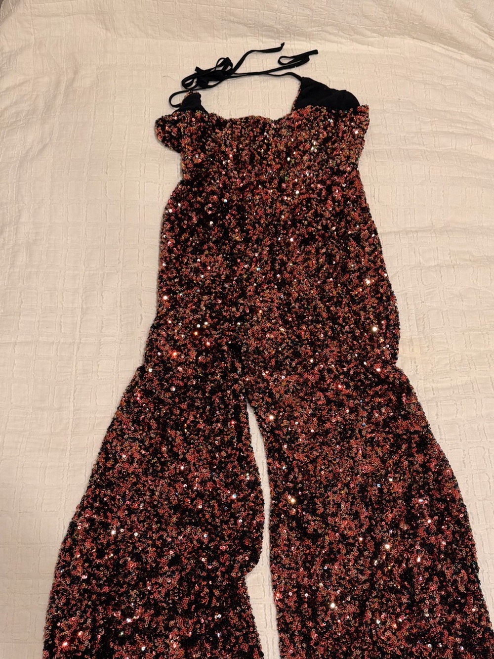 NWT Nasty Gal Rose Gold Sequin Jumpsuit - Picture 3 of 3